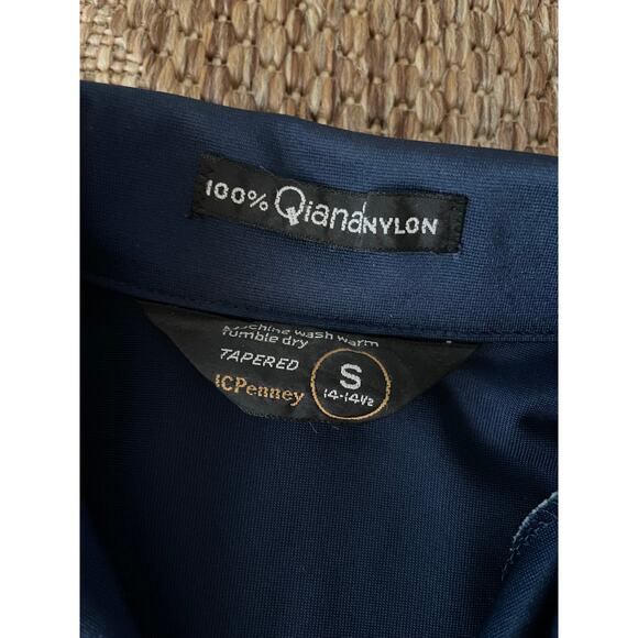 Vintage 70s JCPenney Butterfly Collared Navy Blouse SZ Small - Picture 5 of 8